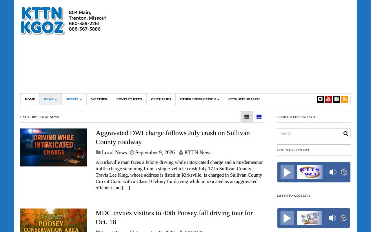 KTTN local news source for Hale recent arrests